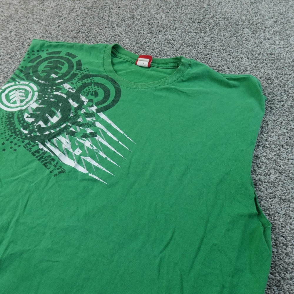 VTG Element Shirt Mens XL Green Cutoff Skateboard Graphic Tee T-shirt Tank Y2K
